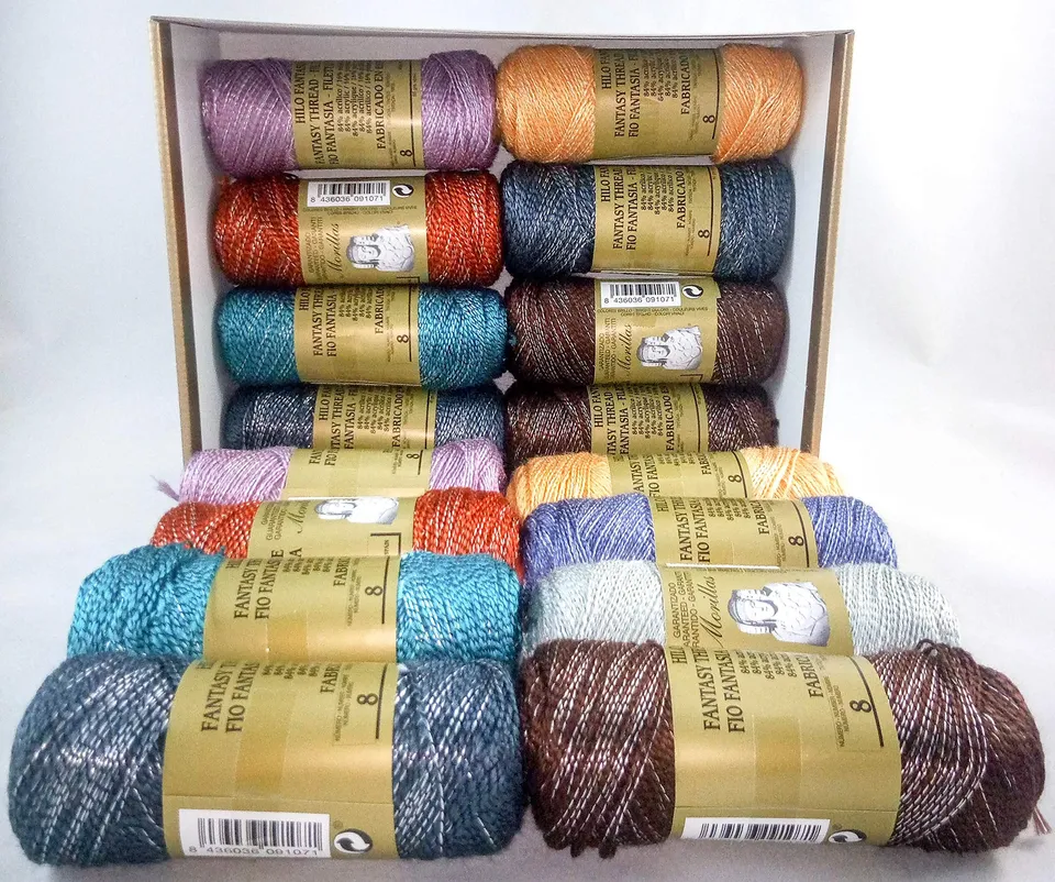 Morillas Zepelines Fantasia N.8 filato acrilico scuri 16 gomitoli lurex