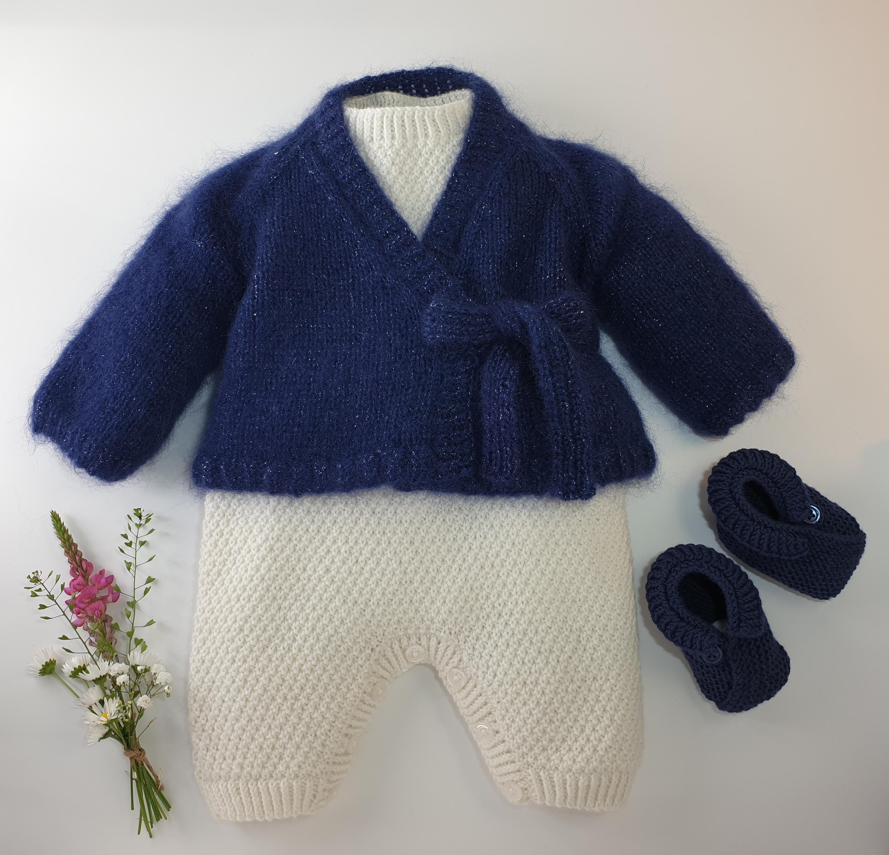 Annyblatt Charme golfino schema maglia taglia 1 blu notte merino