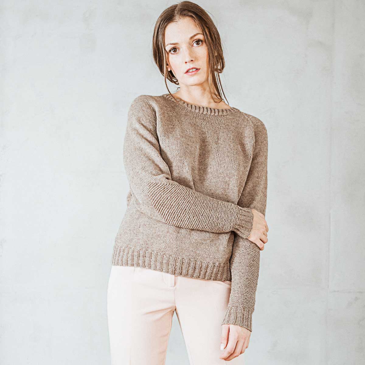 Pascuali Pullover Leonita schema maglia top-down cotone alpaca