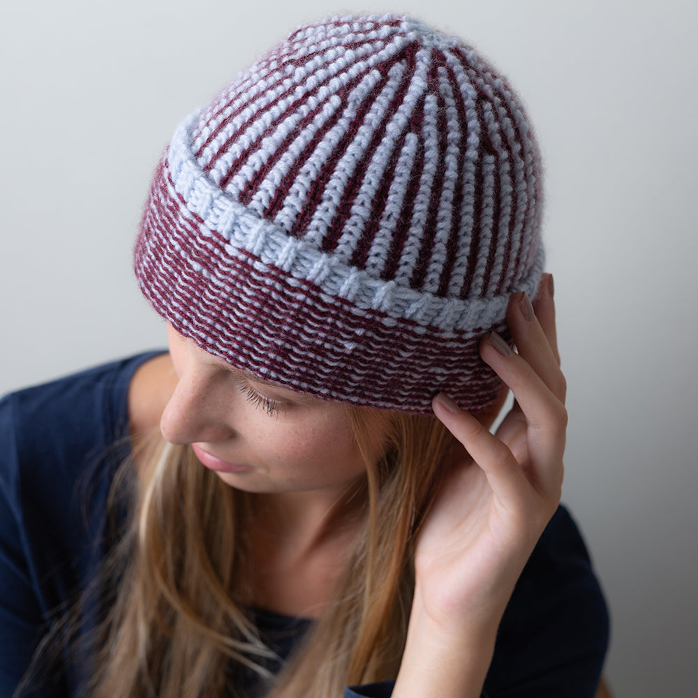 Pascuali Slip Rib Hat modello cappello bicolore in cashmere