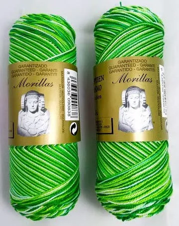 Morillas Zepelines Ne 8/2 cotone perlato verde 26 2x75 g multicolore