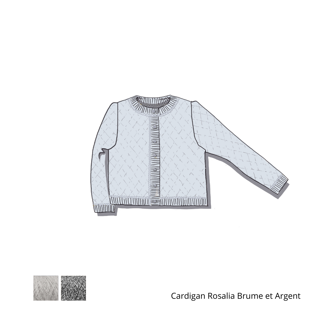 Anny Blatt Rosalia kit maglia cardigan mohair seta
