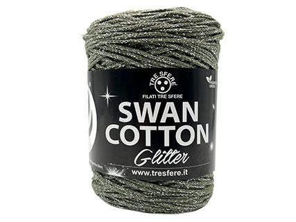 Il Filo di Arianna Swan Cotton Glitter cordino nero 01 250 g
