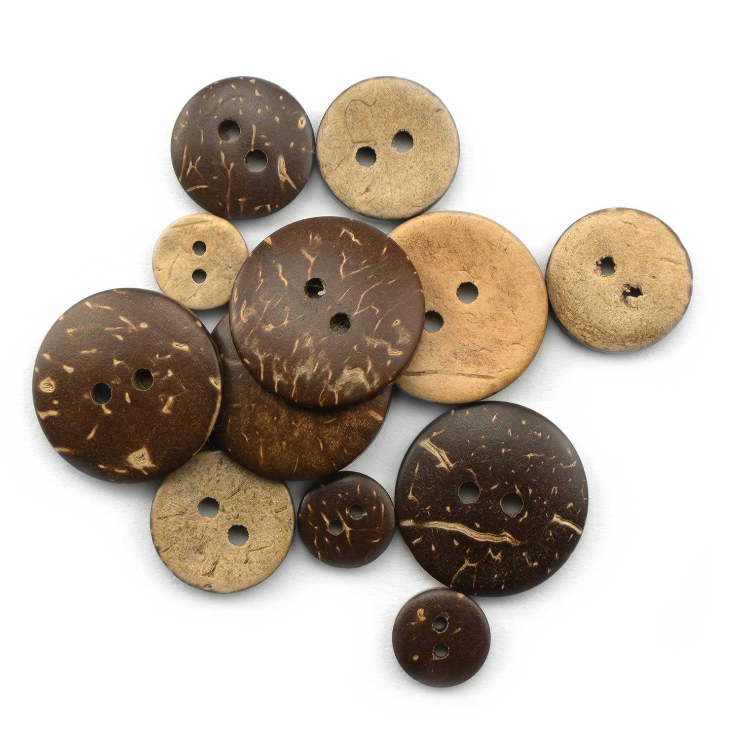 Pascuali bottoni cocco set 5 pezzi marroni opachi