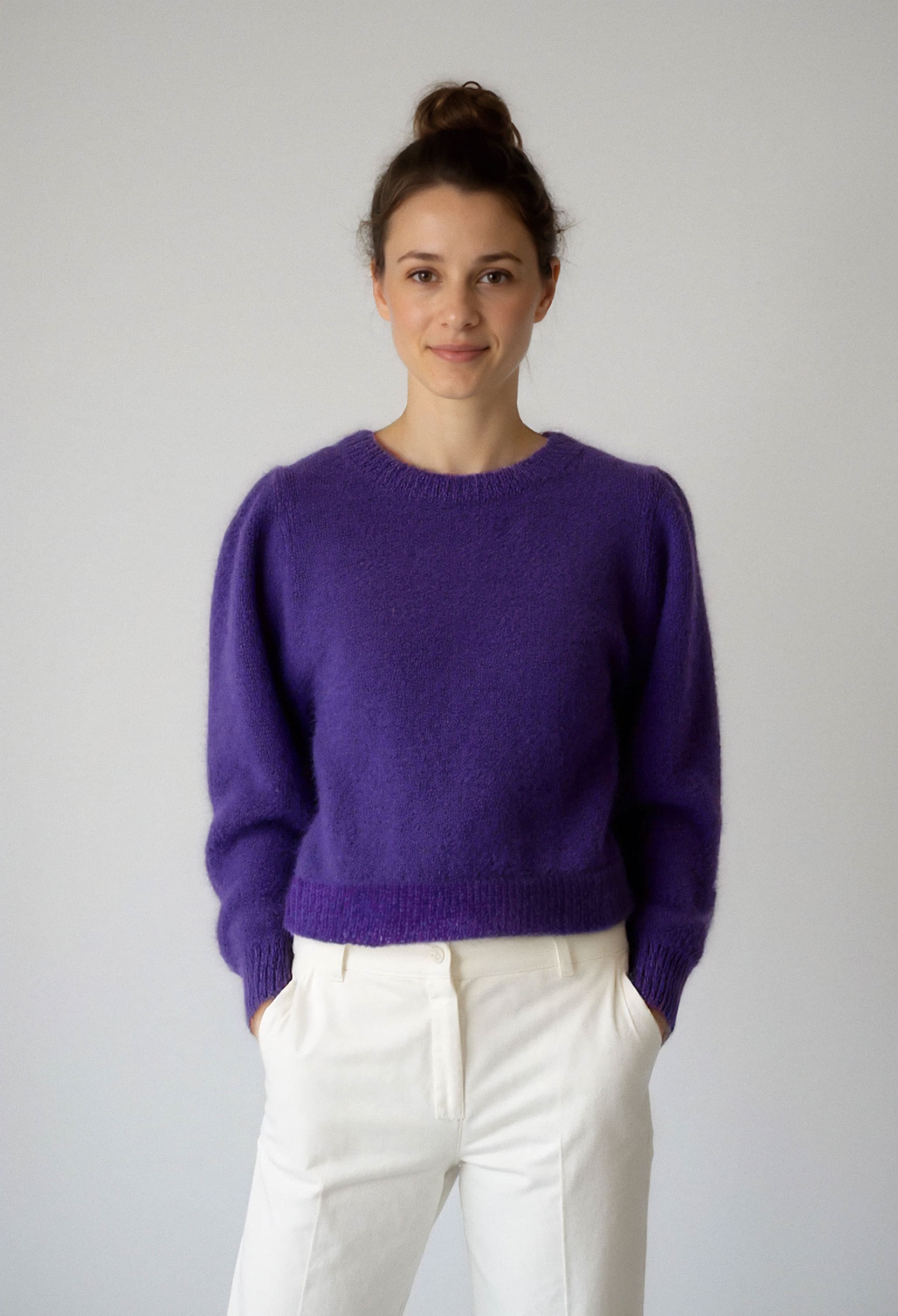 Annyblatt Saphir kit maglia mohair prugna taglia M
