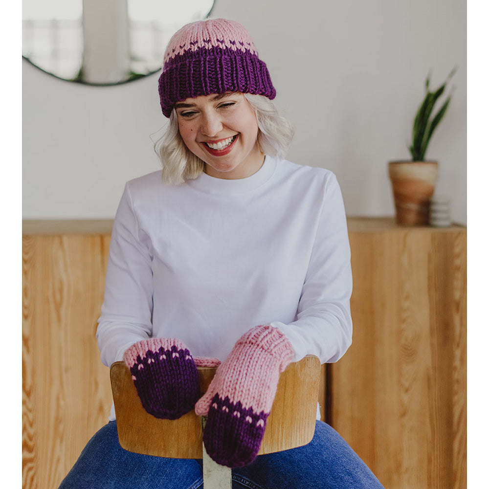 Pascuali Kosy Winter Set schema maglia cappello e muffole