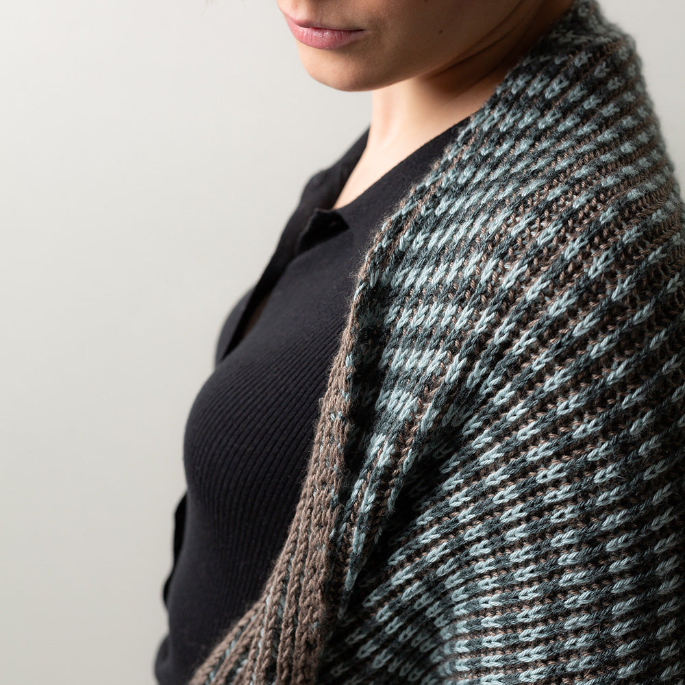 Pascuali Color Echo sciarpa schema maglia brioche 168 cm