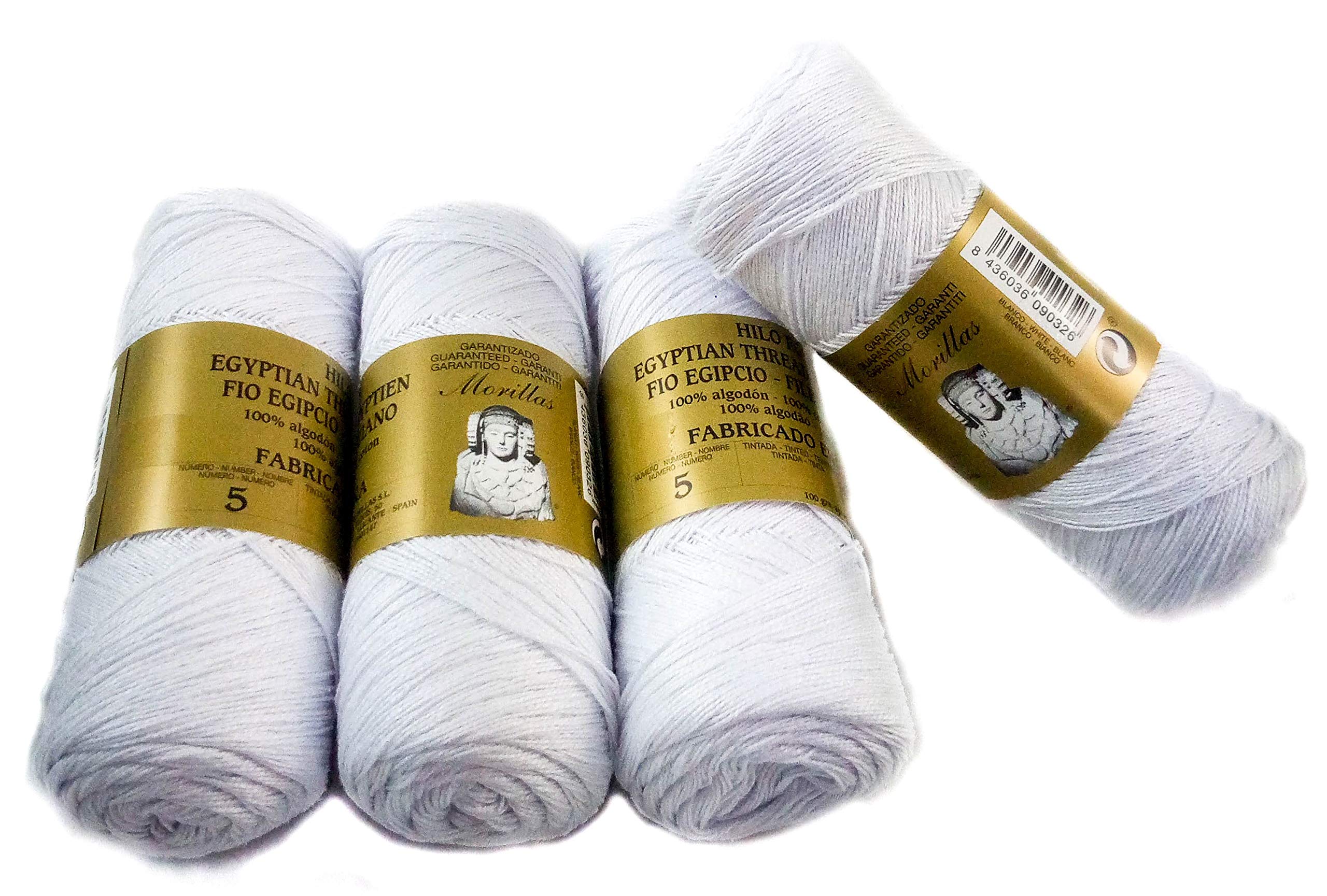 Morillas Zepelines Ne 5/2 cotone perlato bianco blu 4 pezzi
