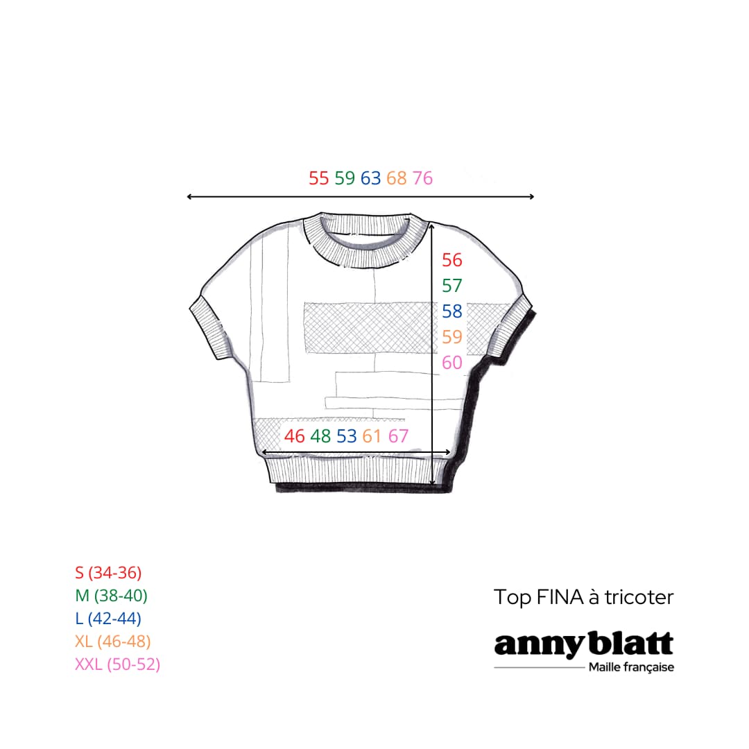 Annyblatt Fina kit top cotone blu caban jacquard