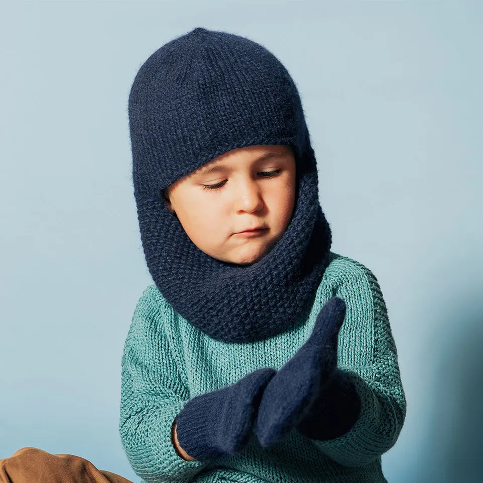 Pascuali Yma schema maglia cappello bimbo collo