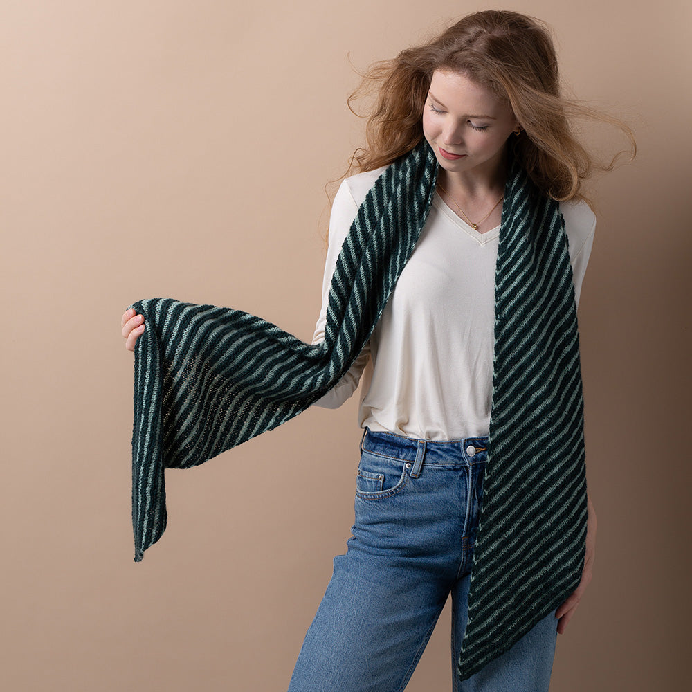 Pascuali Rippling Waves schema maglia sciarpa cashmere bicolore