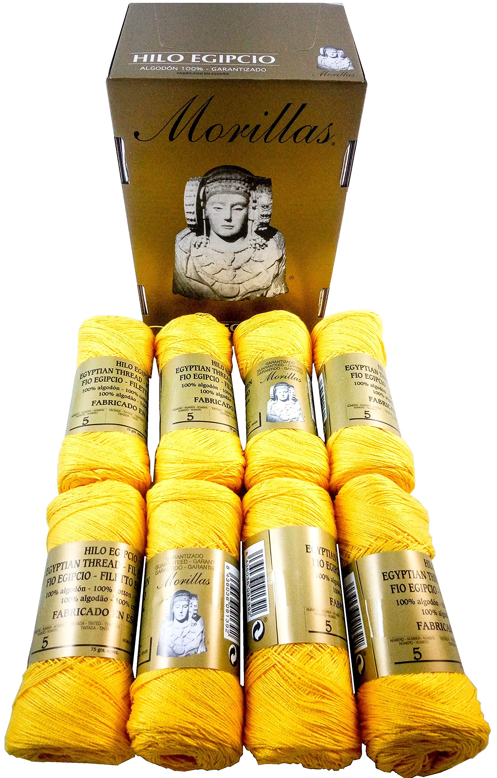 Morillas Zepelines Ne 5/2 cotone perlato giallo 9 x8 tinta unita