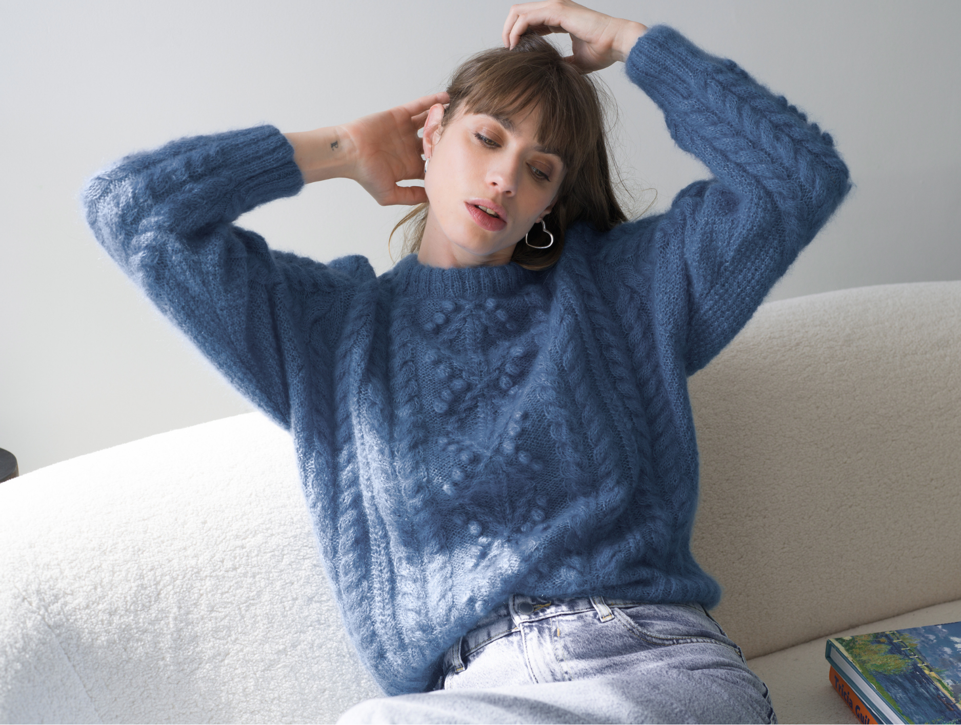 Anny Blatt Alyson kit maglia trecce mohair M
