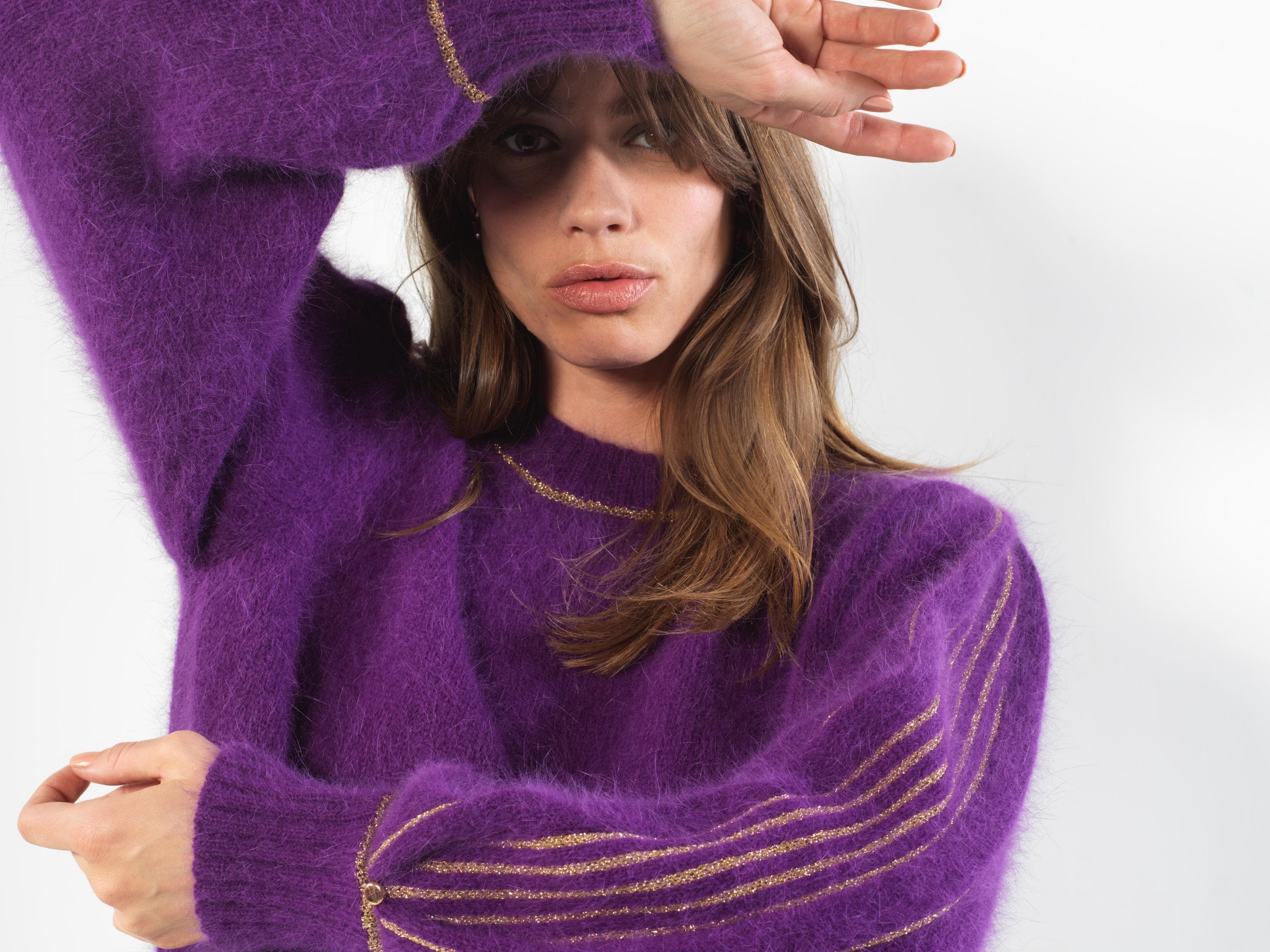 Annyblatt Alix maglione angora mora oro