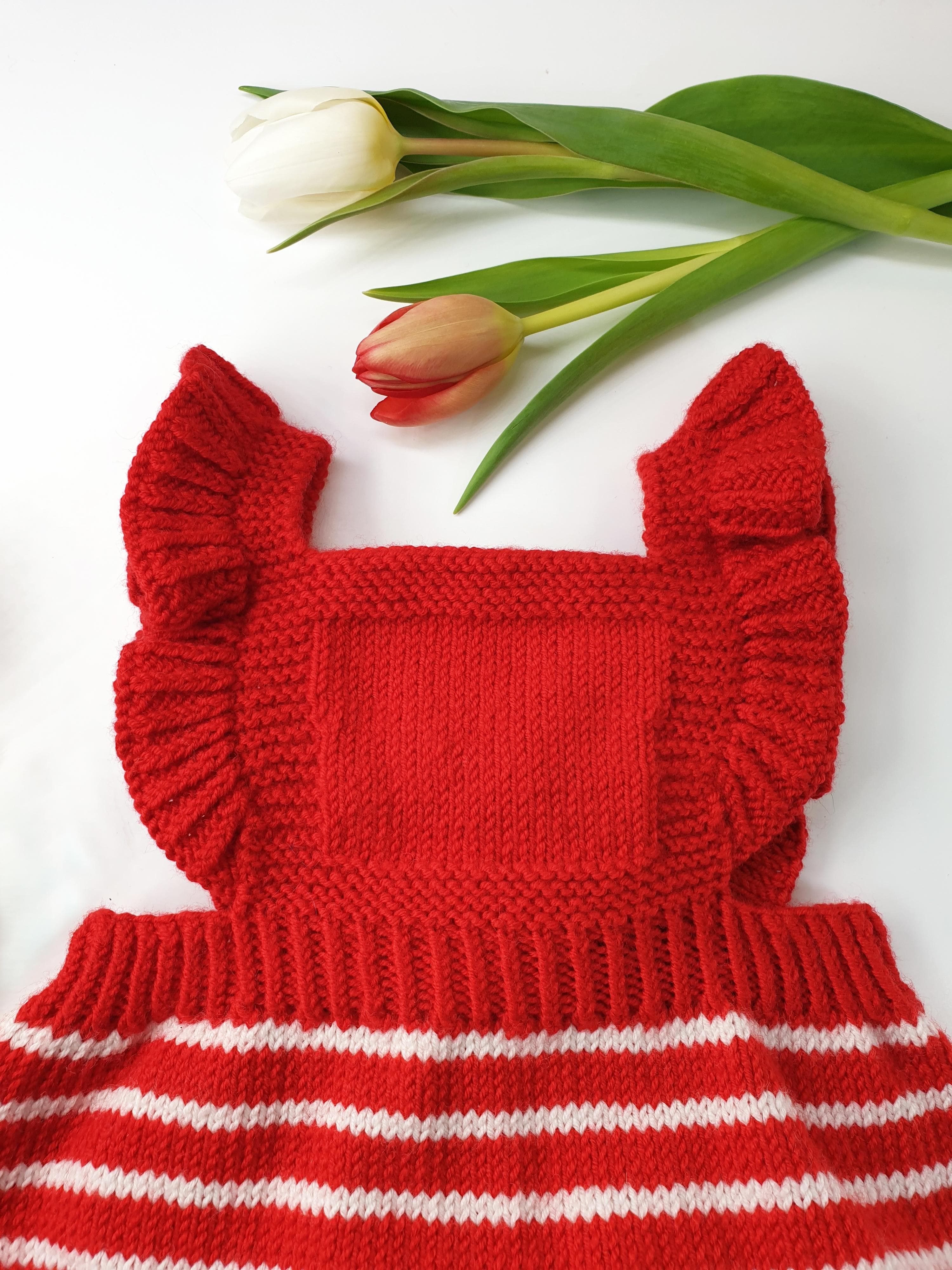 Anny Blatt Marie Claire vestito neonata rosso taglia 1 merino