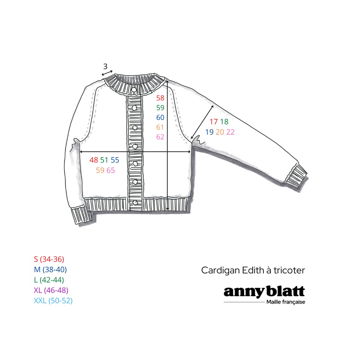 Anny Blatt Edith cardigan kit maglia mohair taglia S