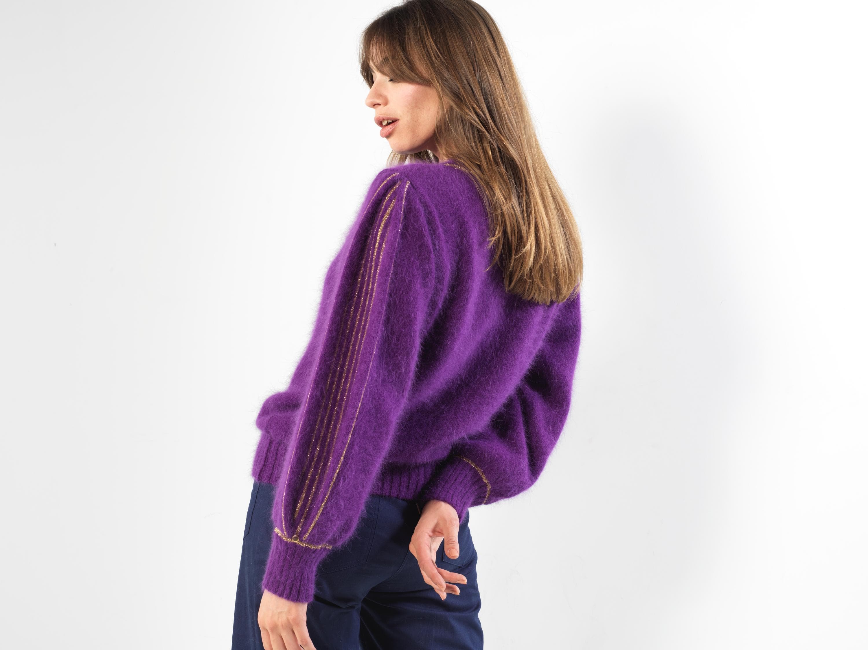 Annyblatt Alix maglione angora mora oro