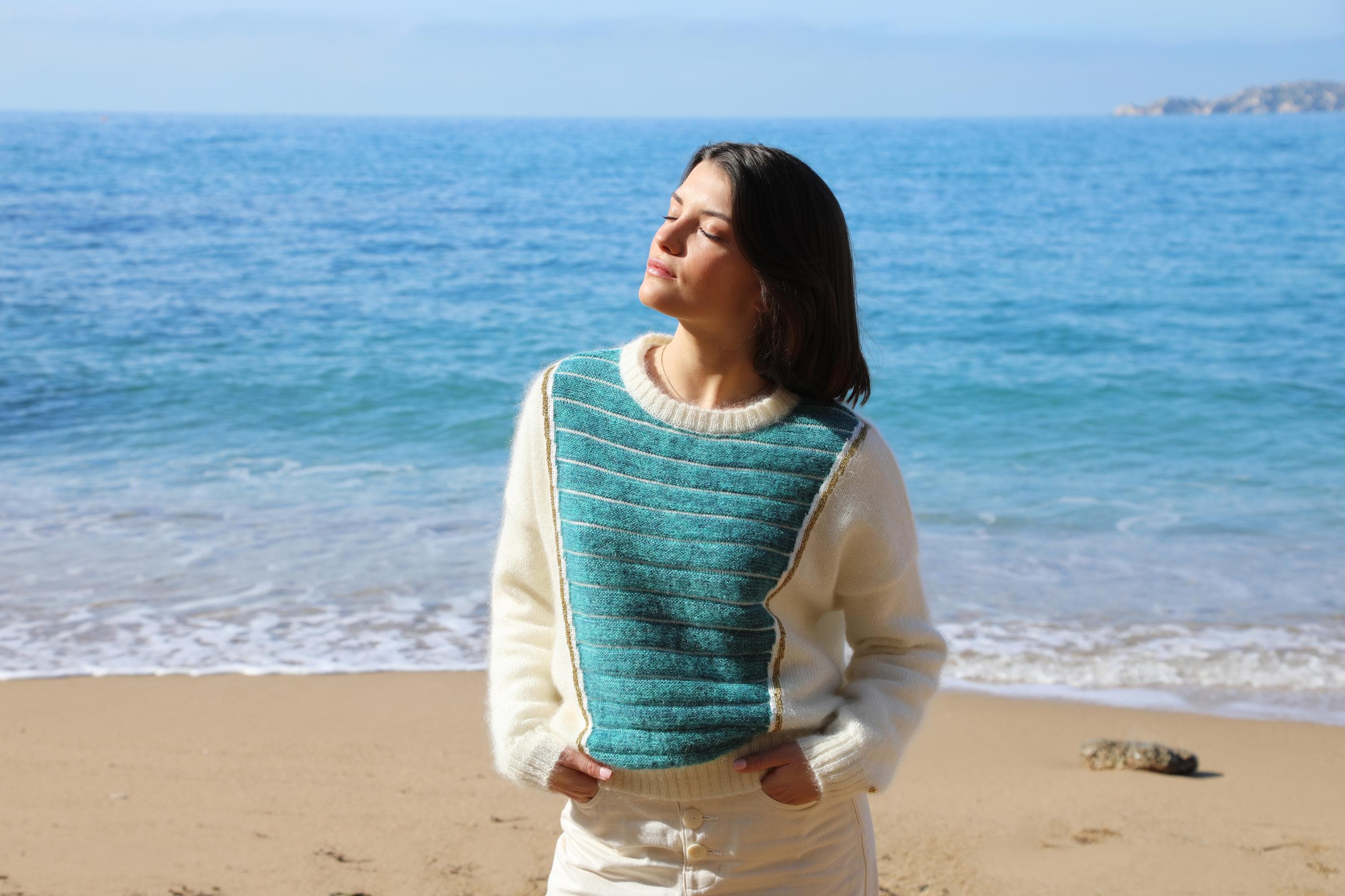 Annyblatt Petra maglione mohair seta grafico
