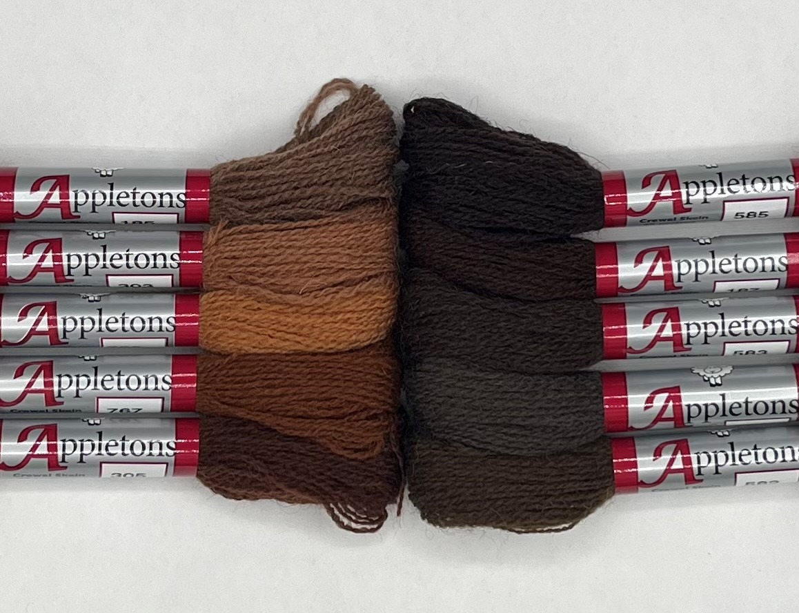 Appleton Crewel Browns collezione fili marroni 2 capi