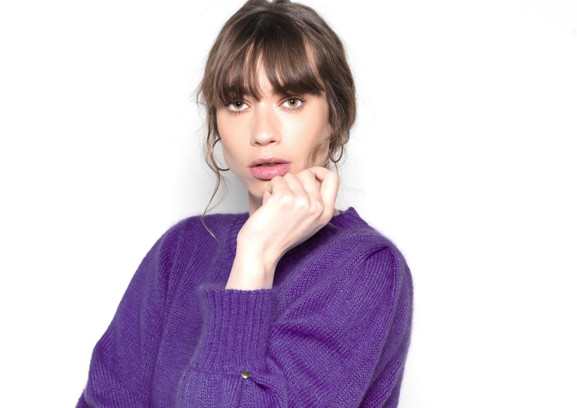 Anny Blatt Alix maglione mohair seta donna viola Mure