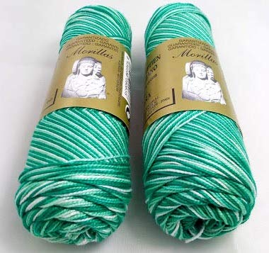 Morillas Zepelines Ne 5/2 cotone perlato turchese 30 x2 multicolore