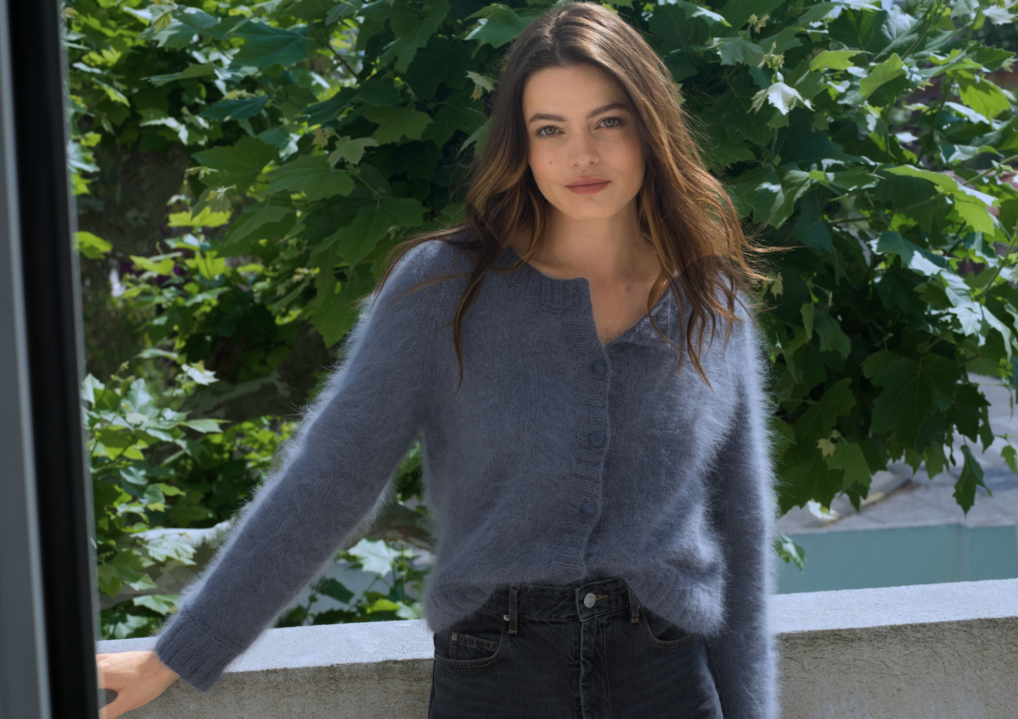 Anny Blatt Colline cardigan angora grigio