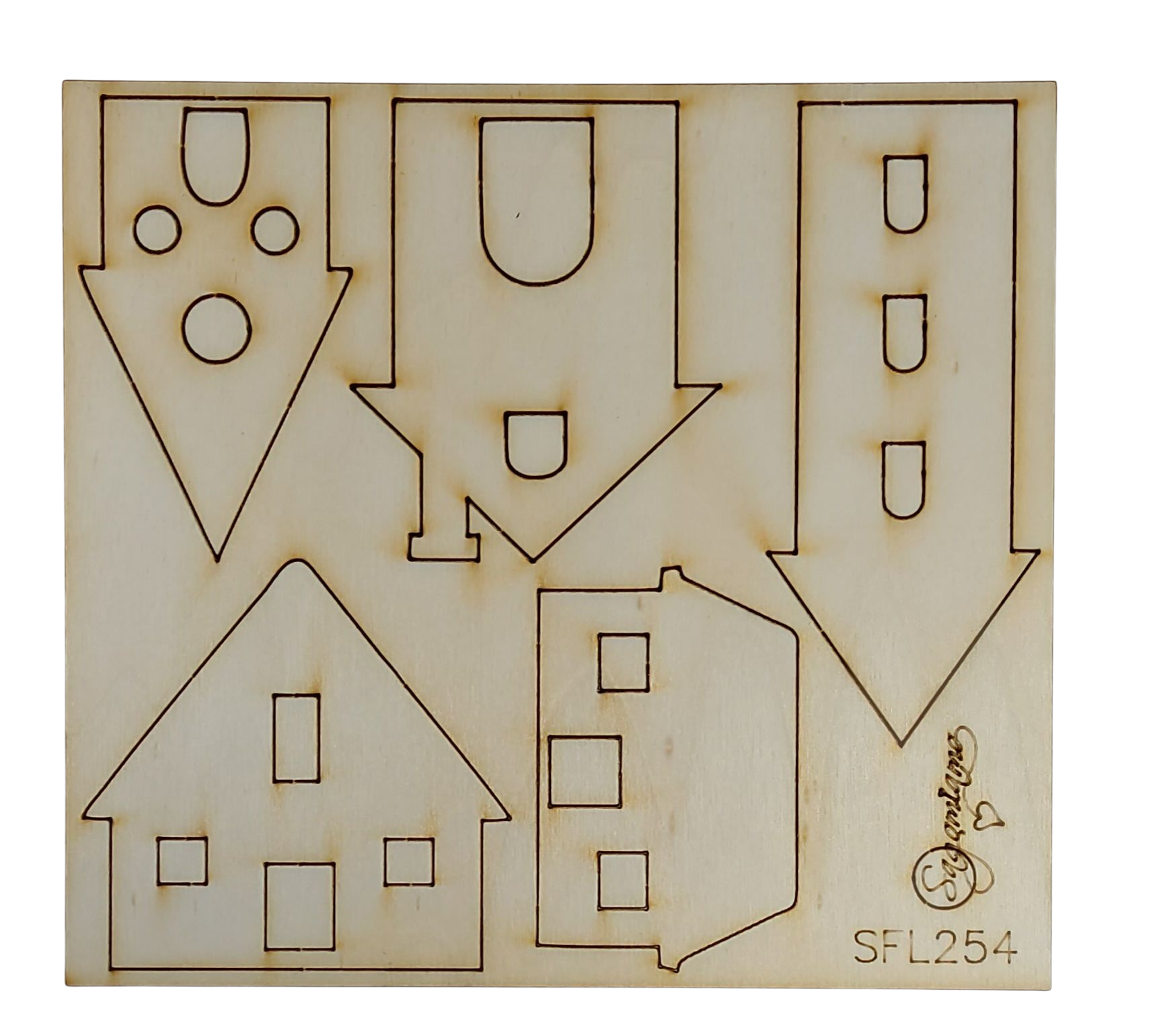 Il Filo di Arianna Sagomiamo SFL254 Casette Sagome Legno 4-11 cm