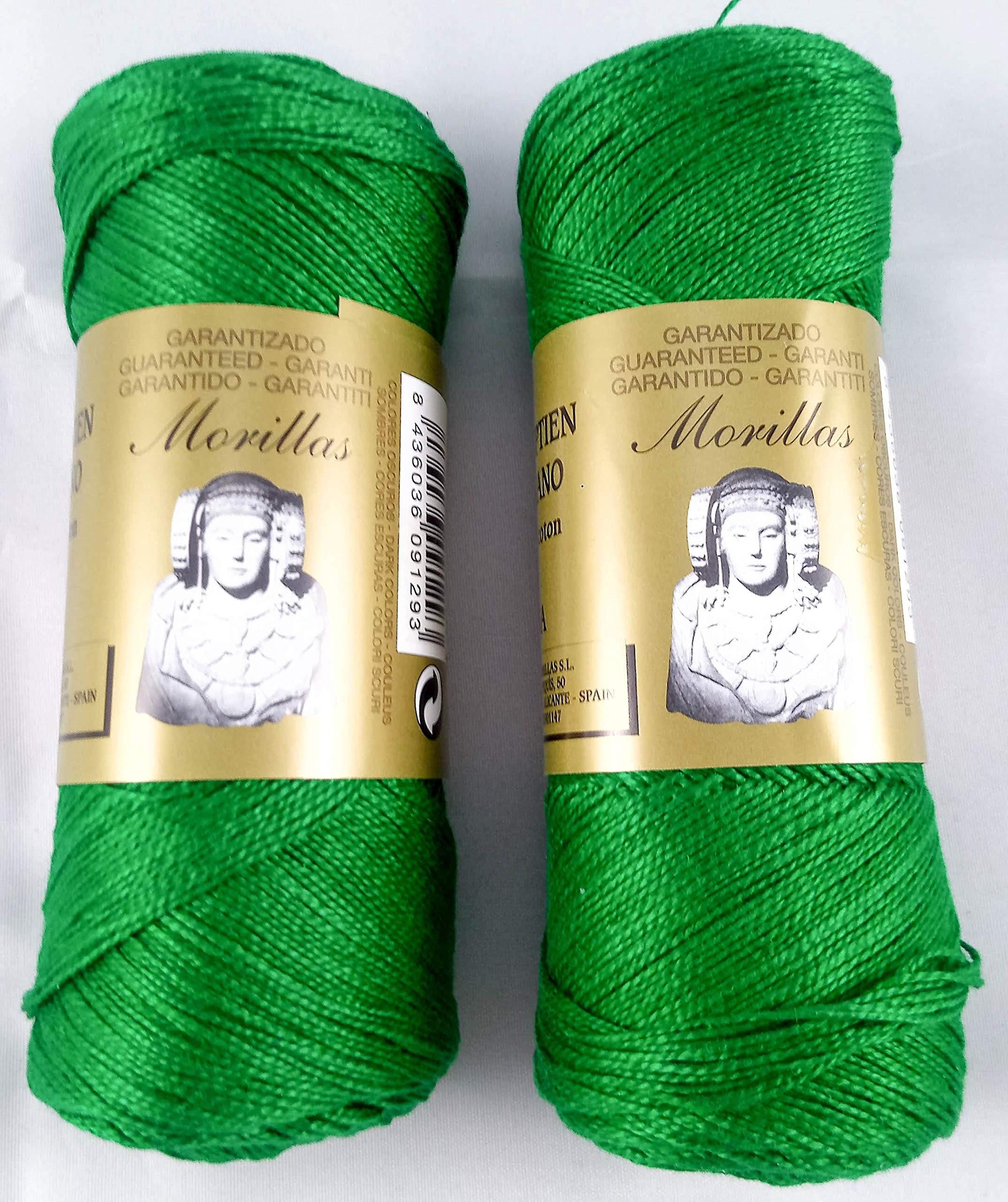 Morillas Zepelines Ne 5/2 cotone perlato verde 12 x2 tinta unita