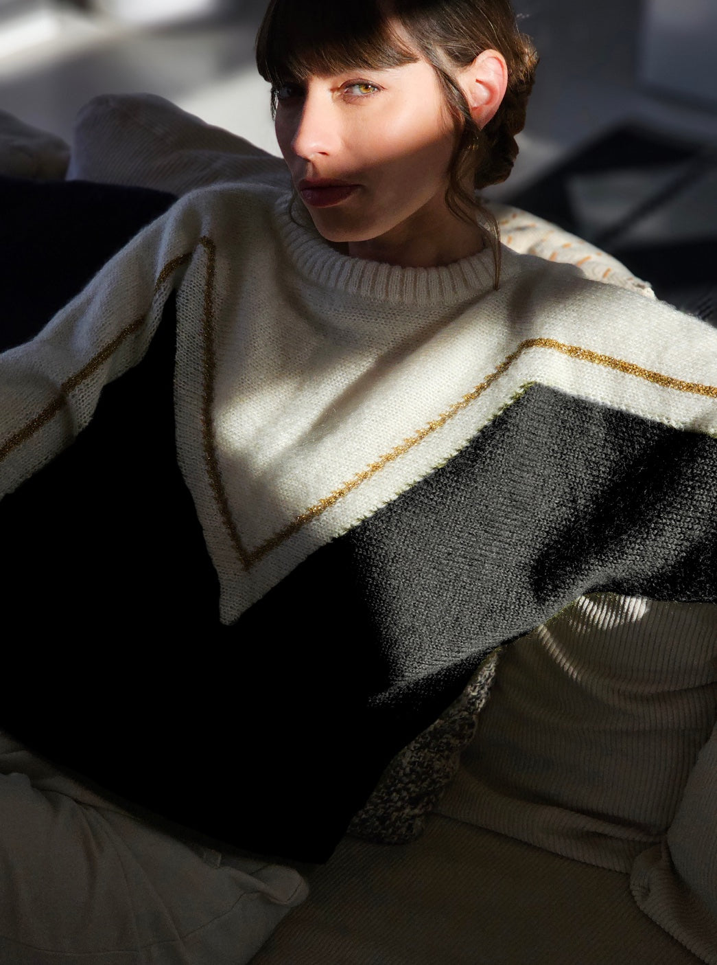Annyblatt Cyclone maglione girocollo mohair nero oro