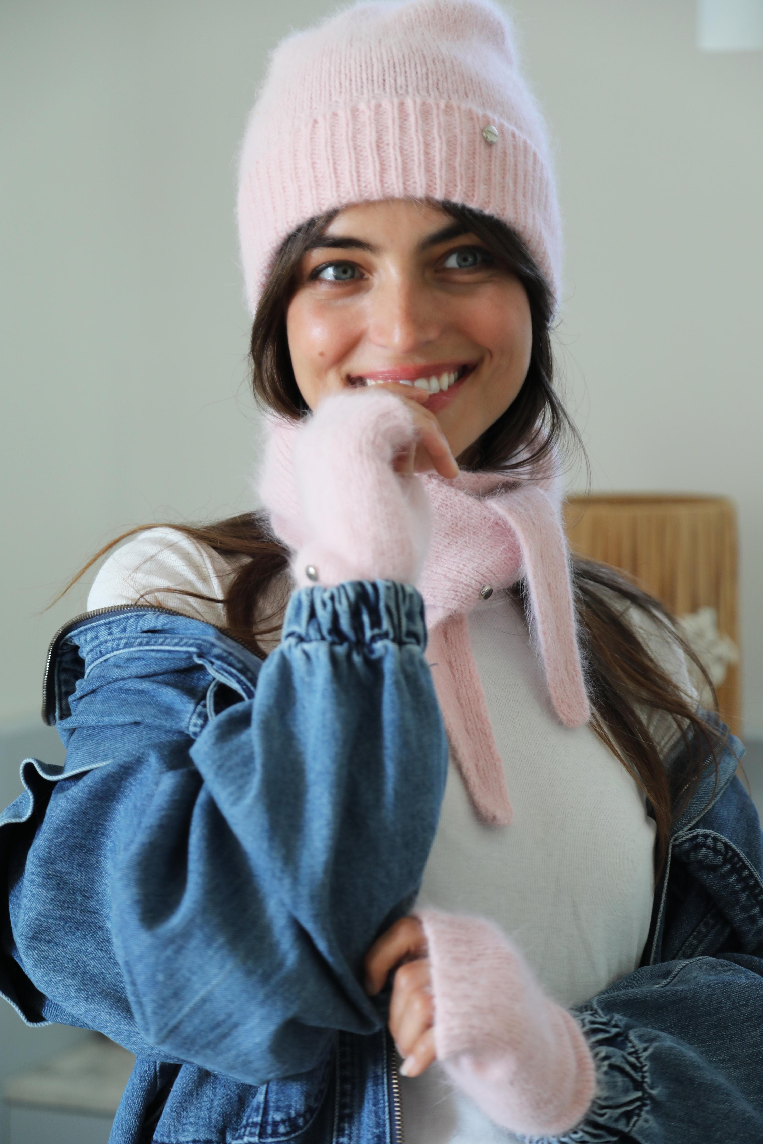 Anny Blatt Mitene kit maglia angora taglia unica