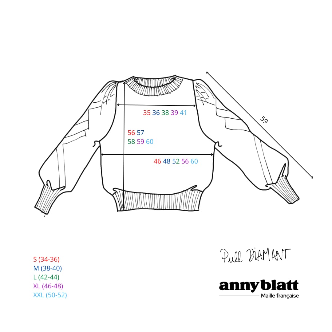 Annyblatt Diamant kit maglia pullover mohair jacquard