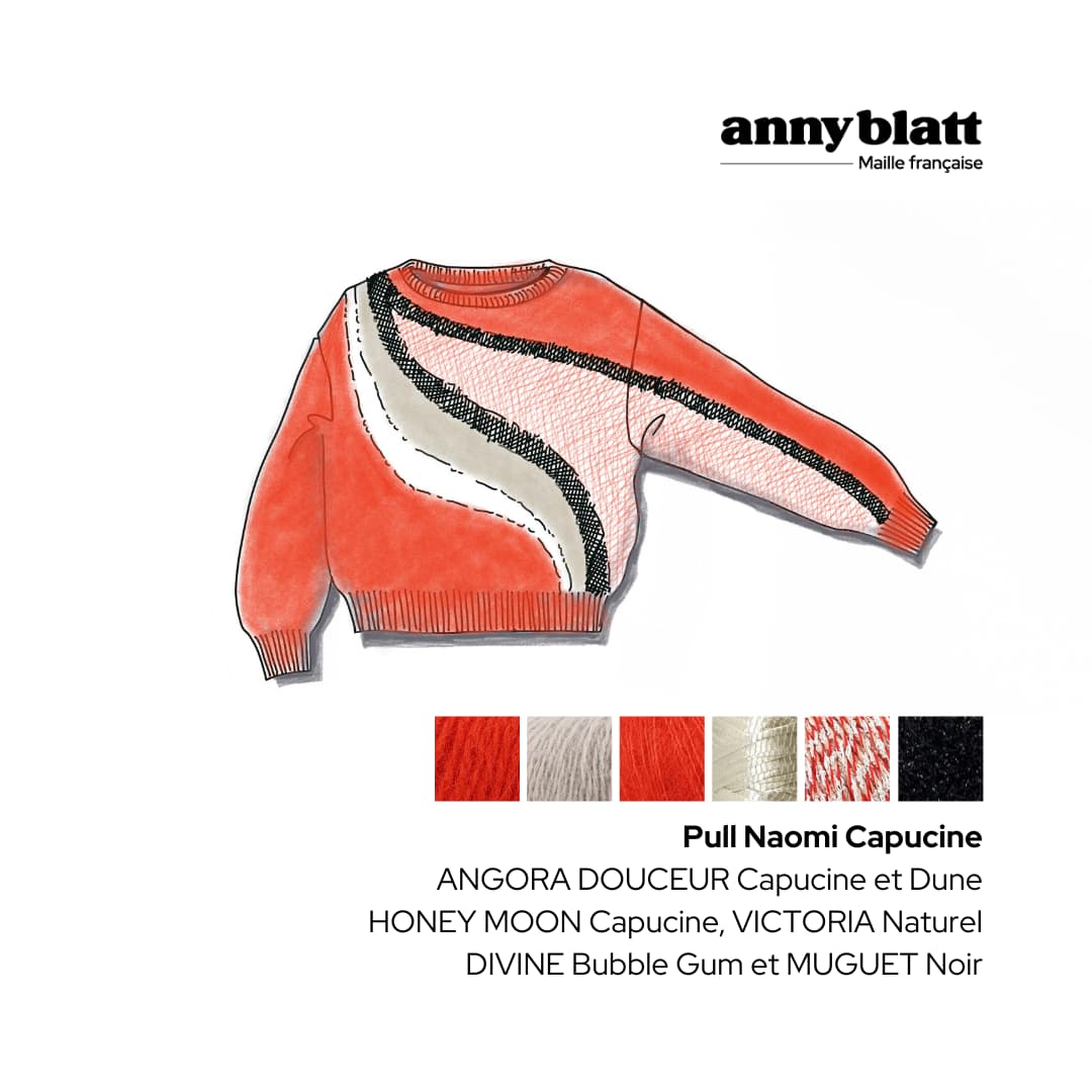 Anny Blatt Naomi pullover kit maglia angora jacquard