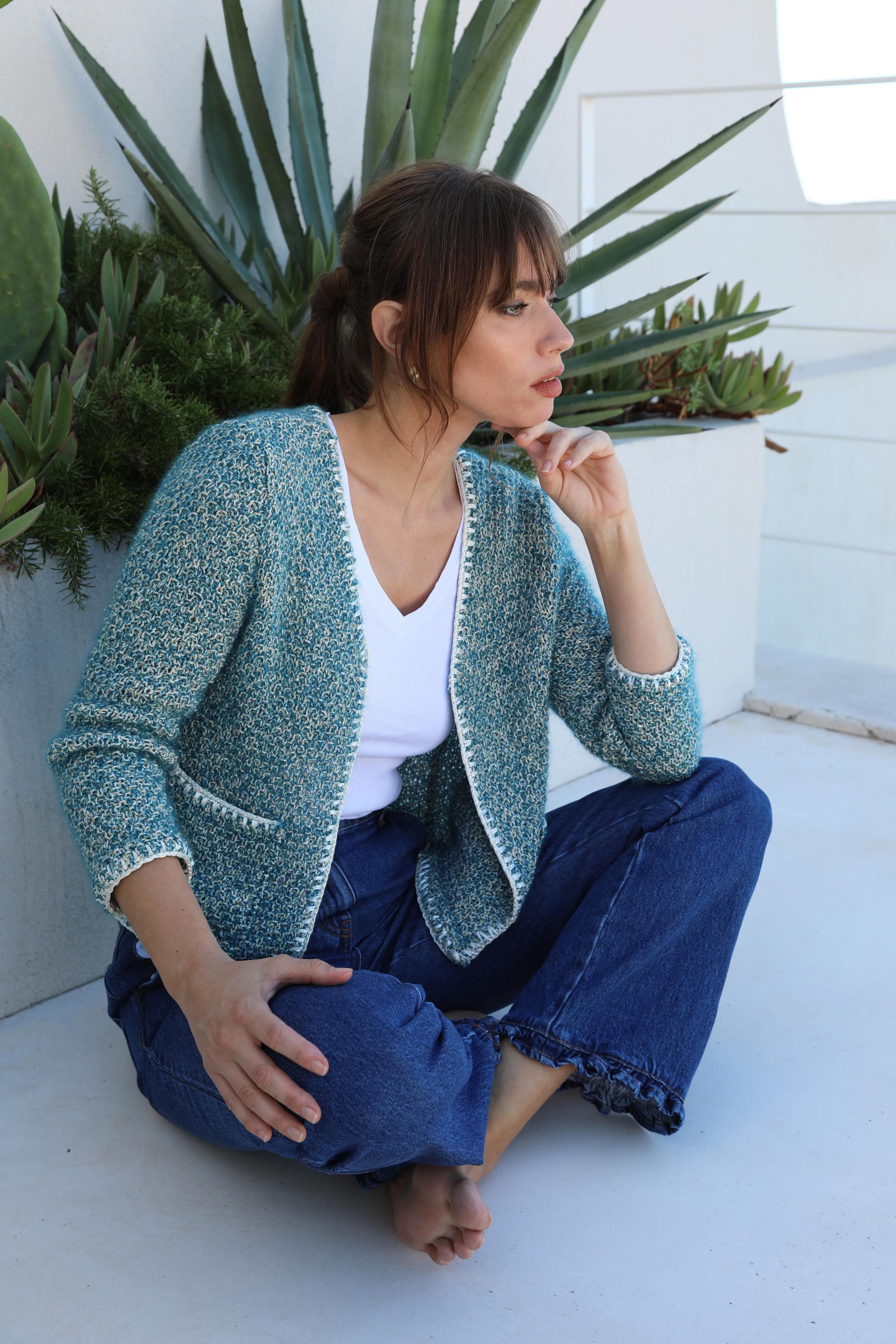 Anny Blatt Marianne kit maglia taglia S pacifico mohair