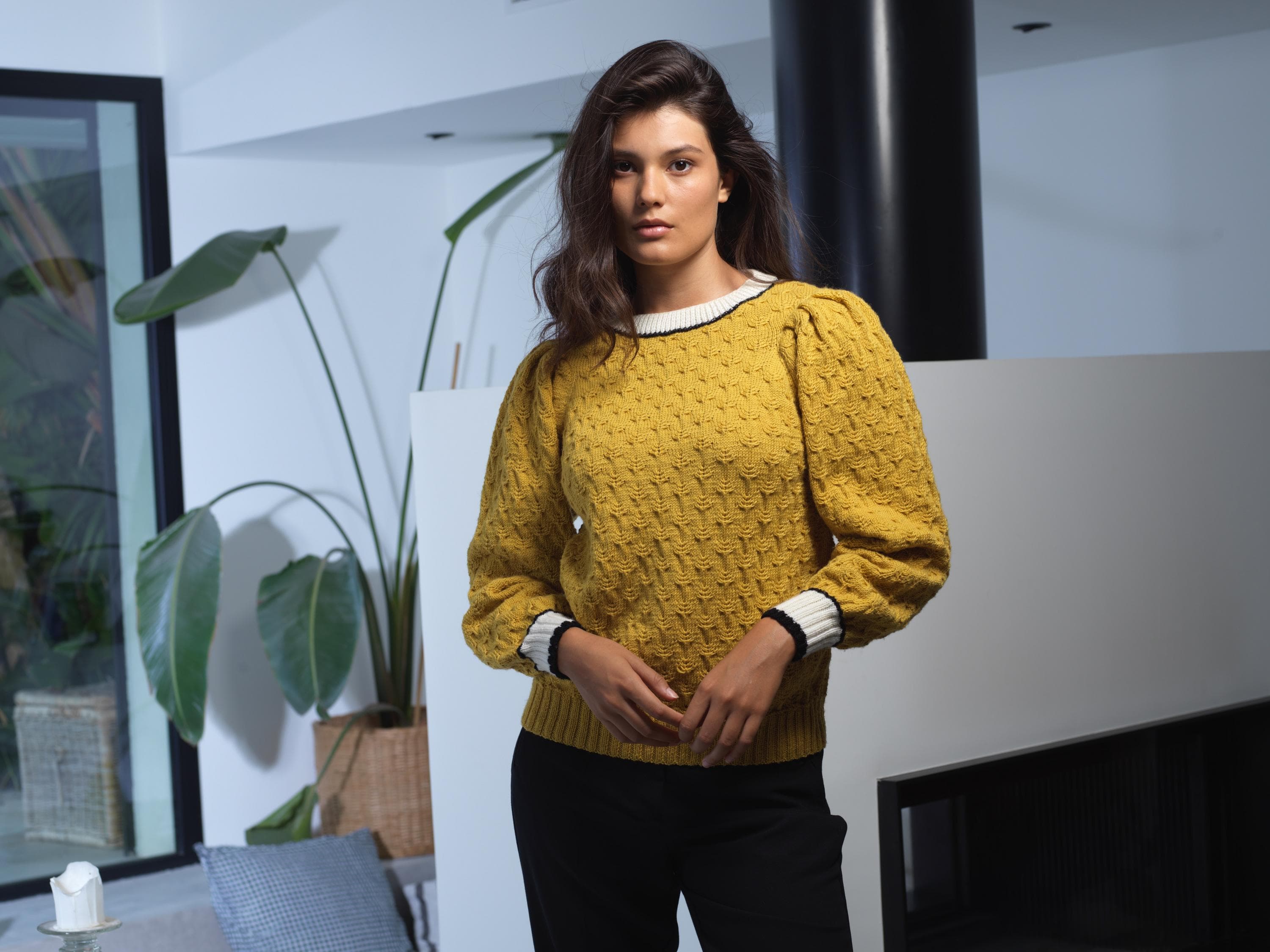Anny Blatt Carla maglione ai ferri kit maglia merino