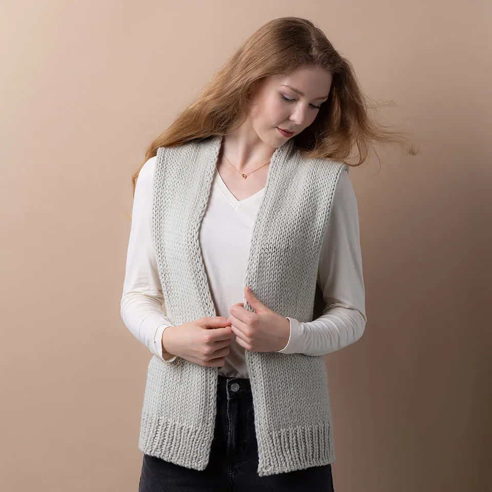 Pascuali Straight Cut gilet schema maglia collo scialle