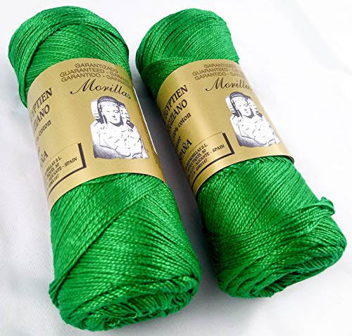 Morillas Zepelines Ne 5/2 cotone perlato verde 12 x2 tinta unita