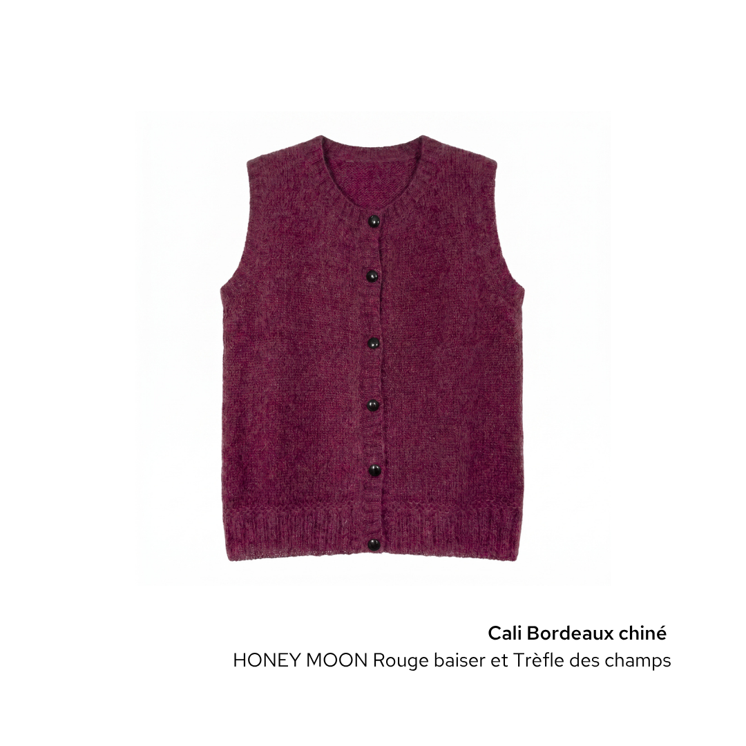 Anny Blatt Cali gilet donna blu profondo taglia S in mohair