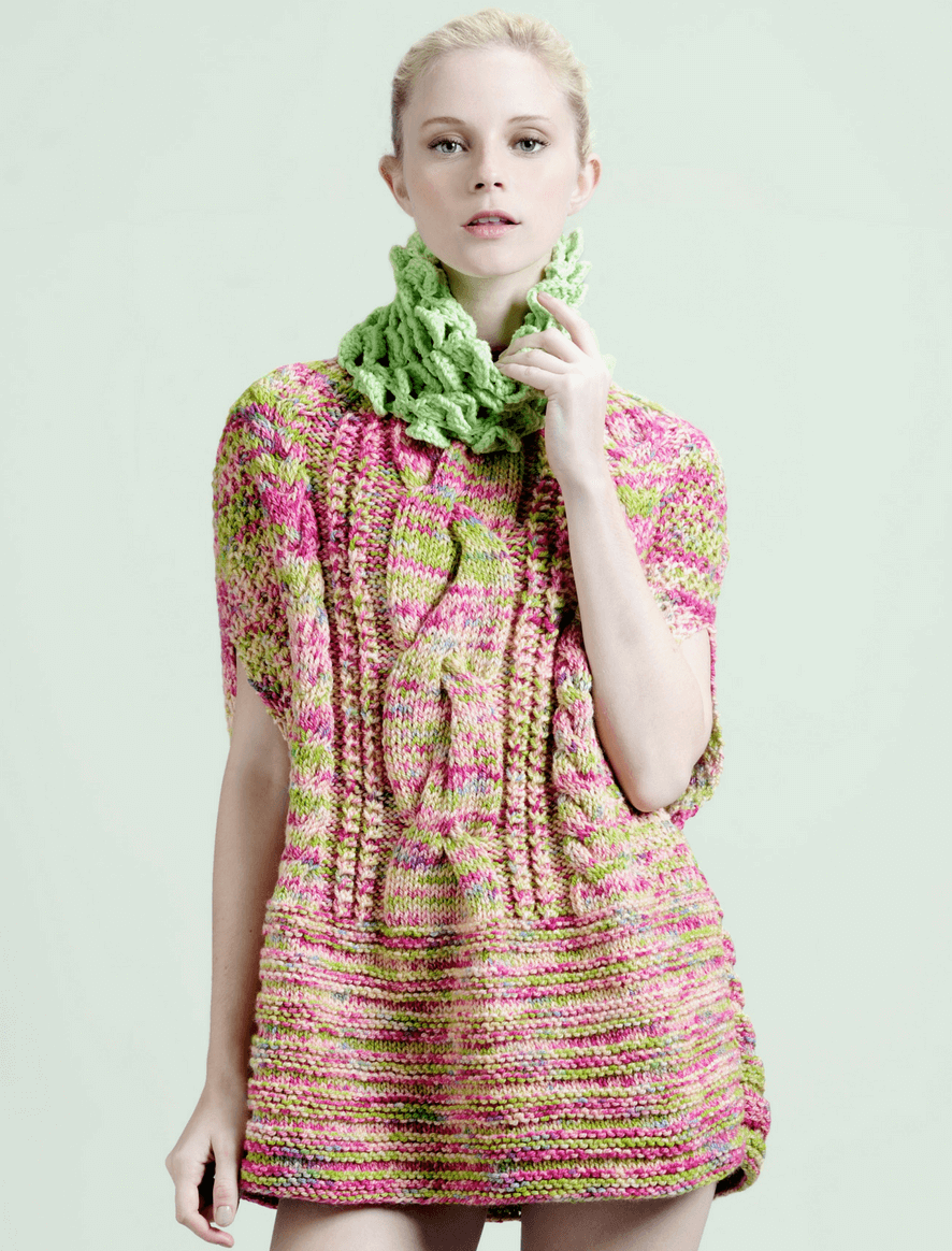 Rosarios4 43 Poncho Forest schema maglia donna