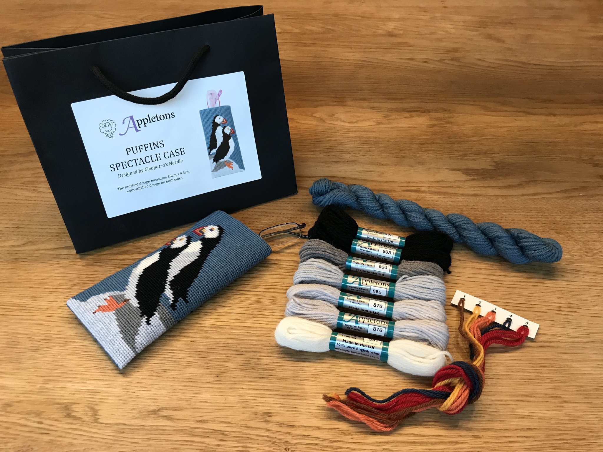 Appleton Bros. Puffins portaocchiali kit arazzo
