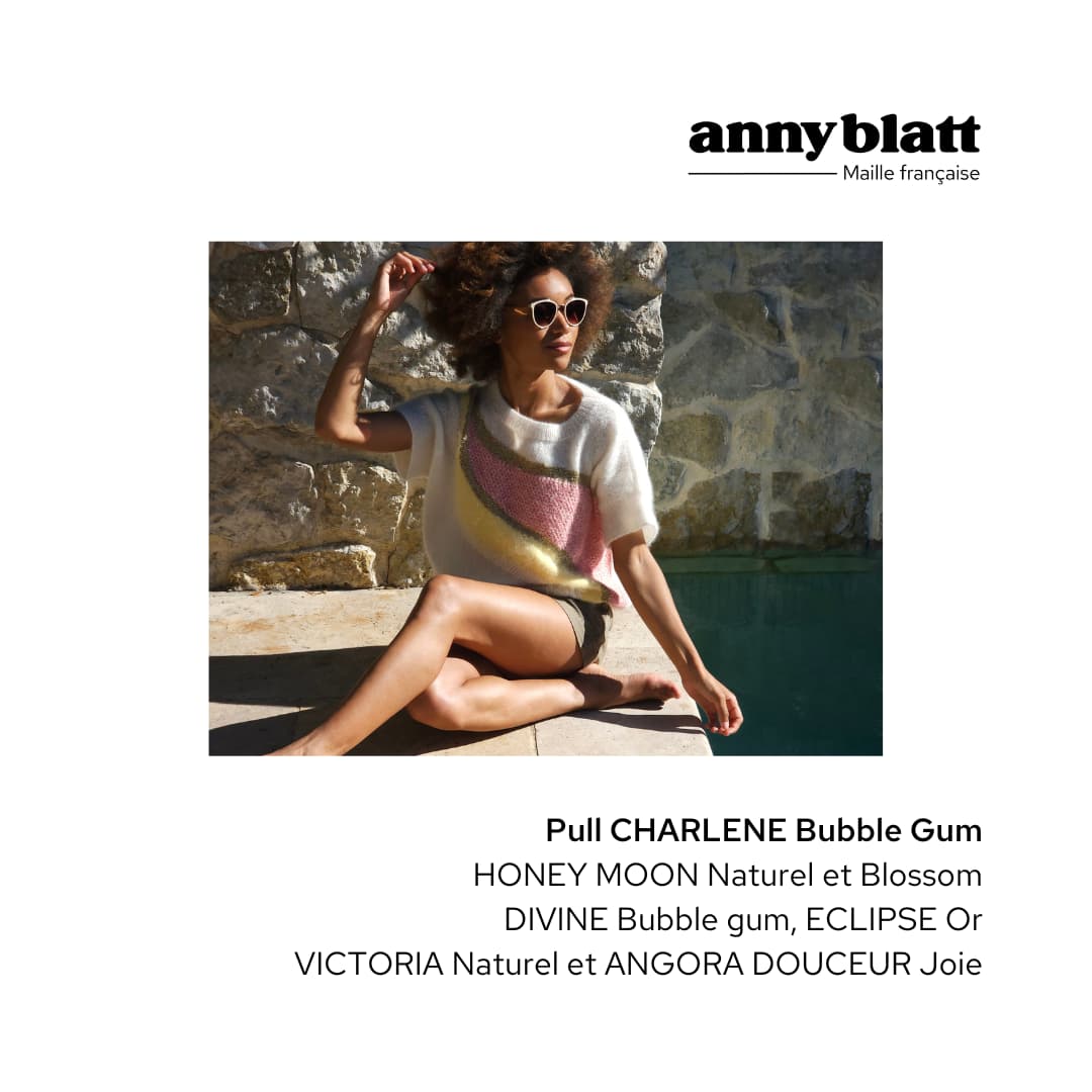 Anny Blatt Charlene kit maglione girocollo bubble gum