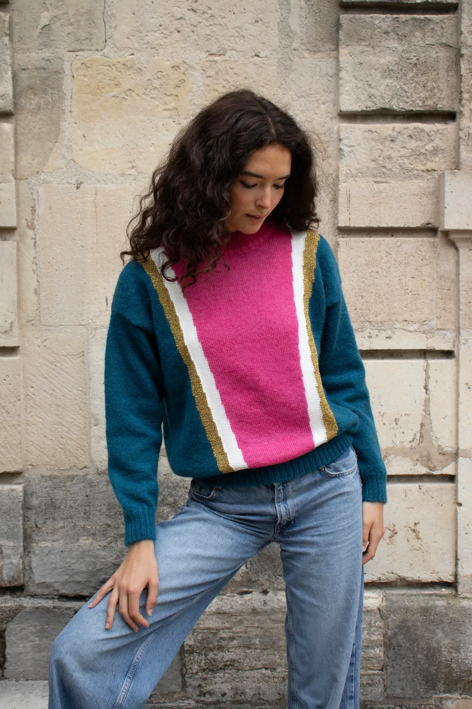 Anny Blatt Serena maglione mohair seta pacifico sorbet