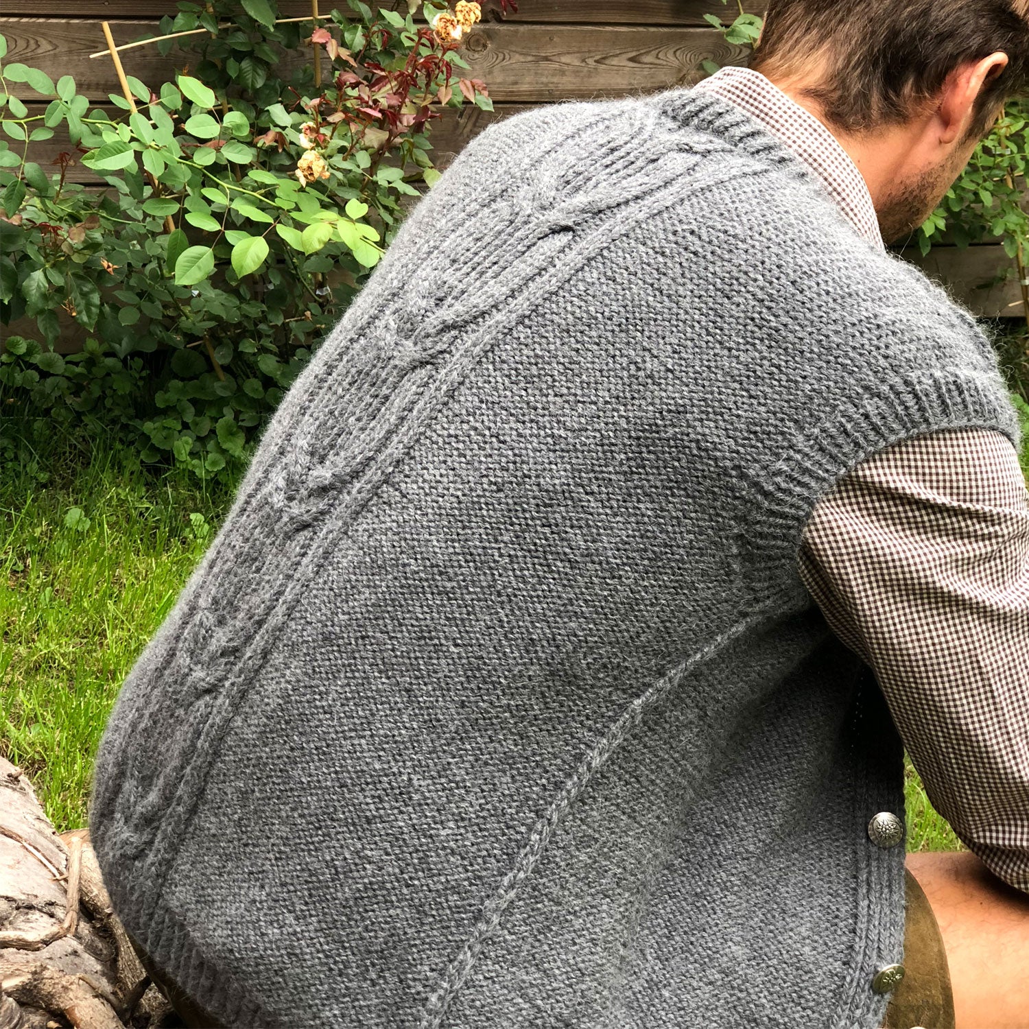 Pascuali Munich gilet uomo schema maglia a trecce