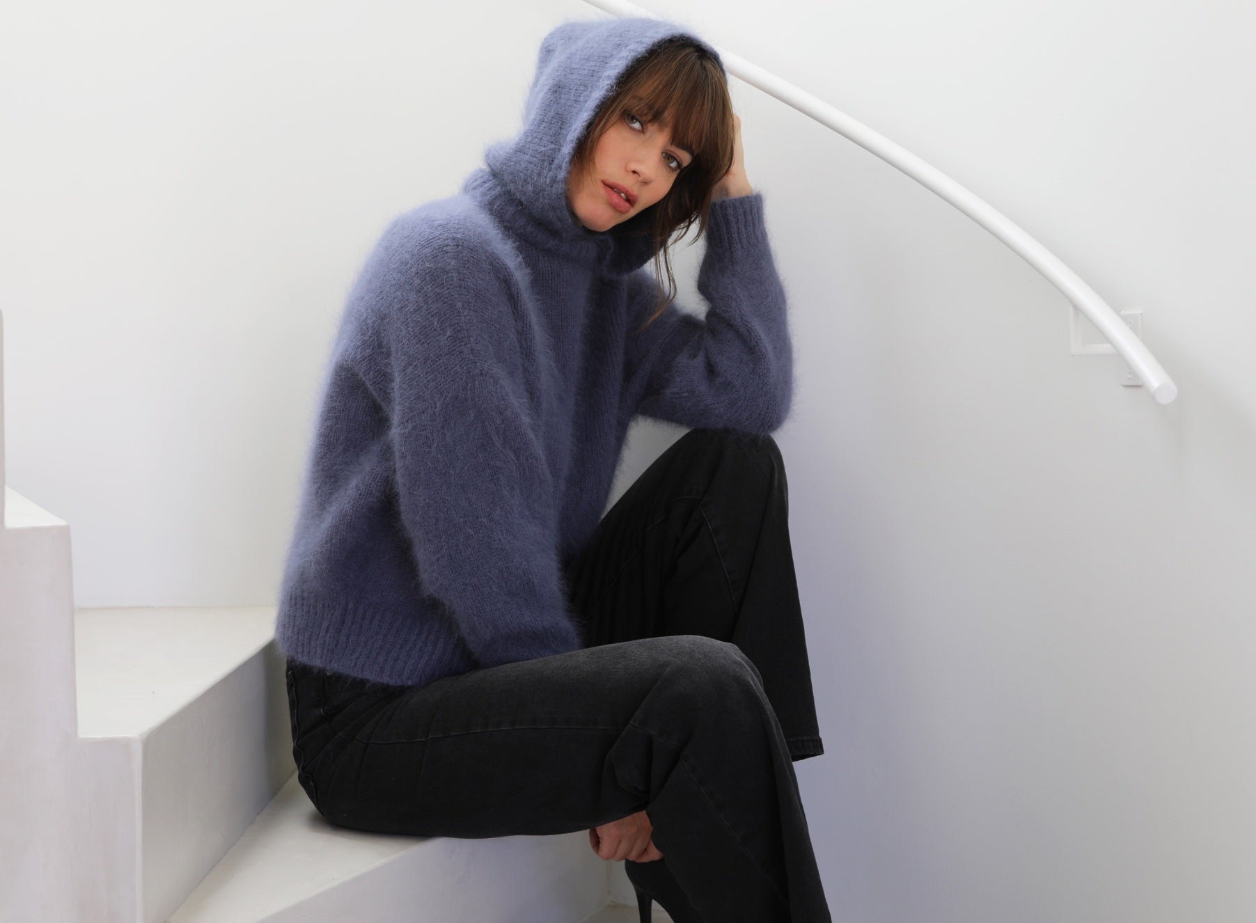 Annyblatt Pipa kit maglia felpa cappuccio angora