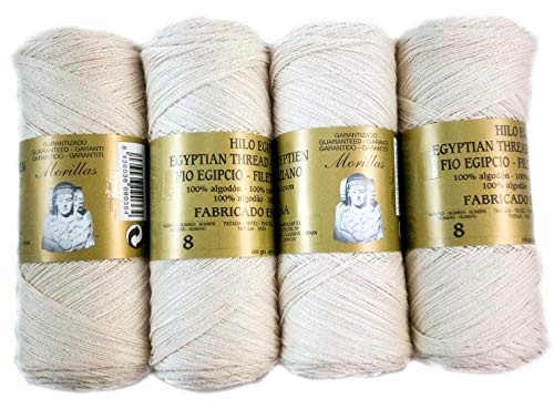 Morillas Zepelines Ne 8/2 filo cotone perlé ecrù 4x100 g