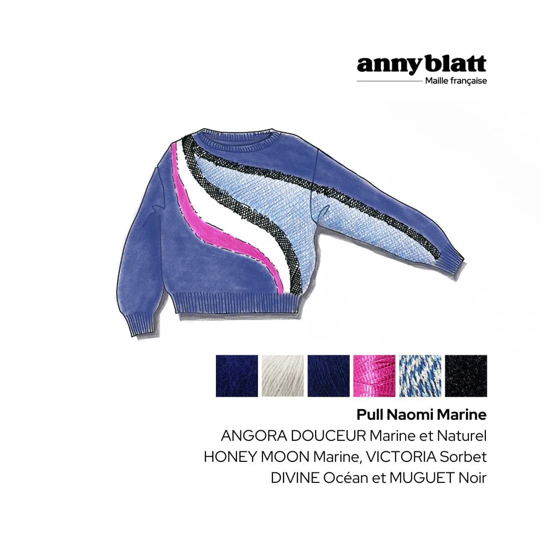 Anny Blatt Naomi pullover kit maglia angora jacquard
