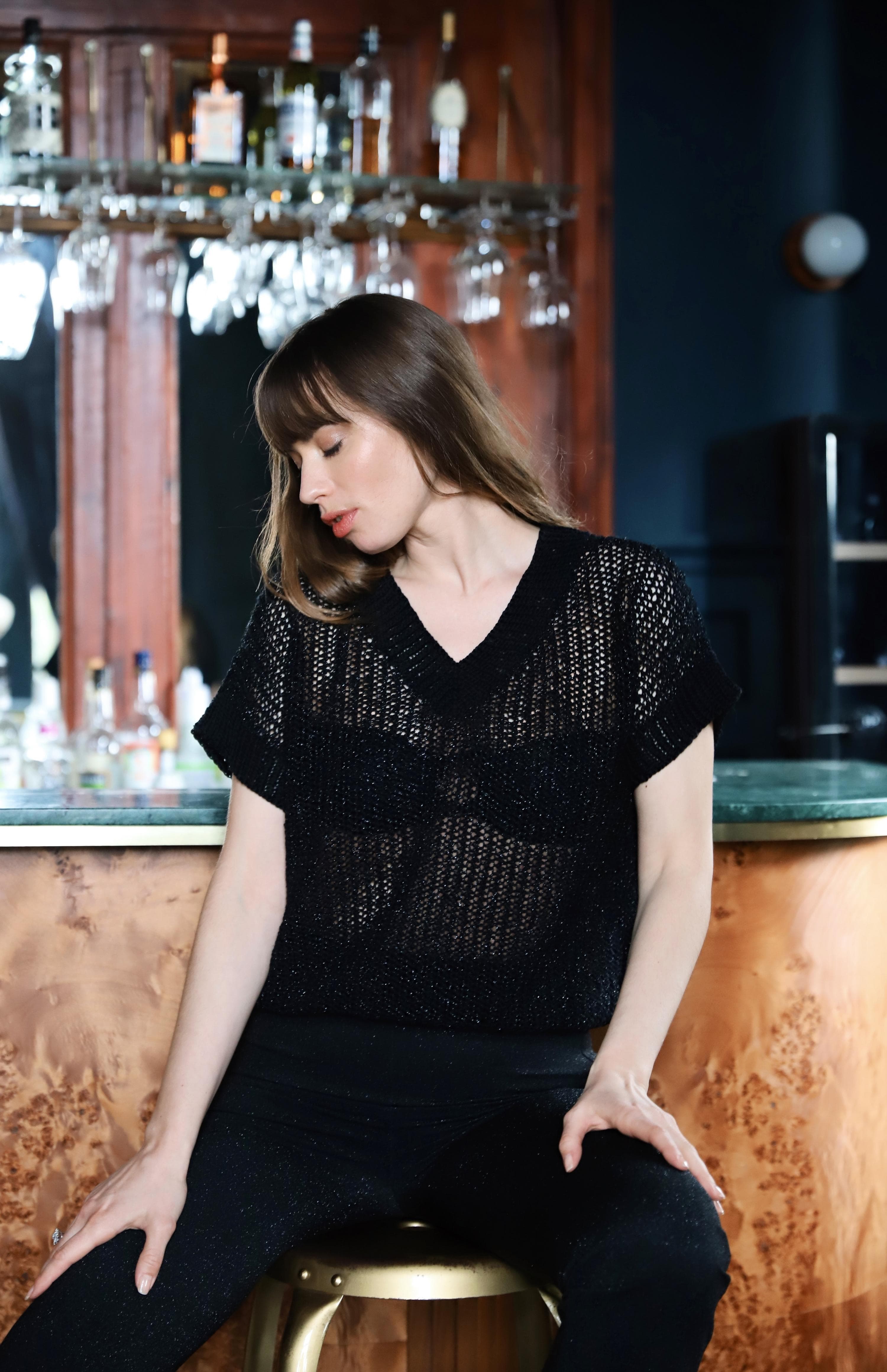 Annyblatt Meredith top kit maglia taglia M nero cotone
