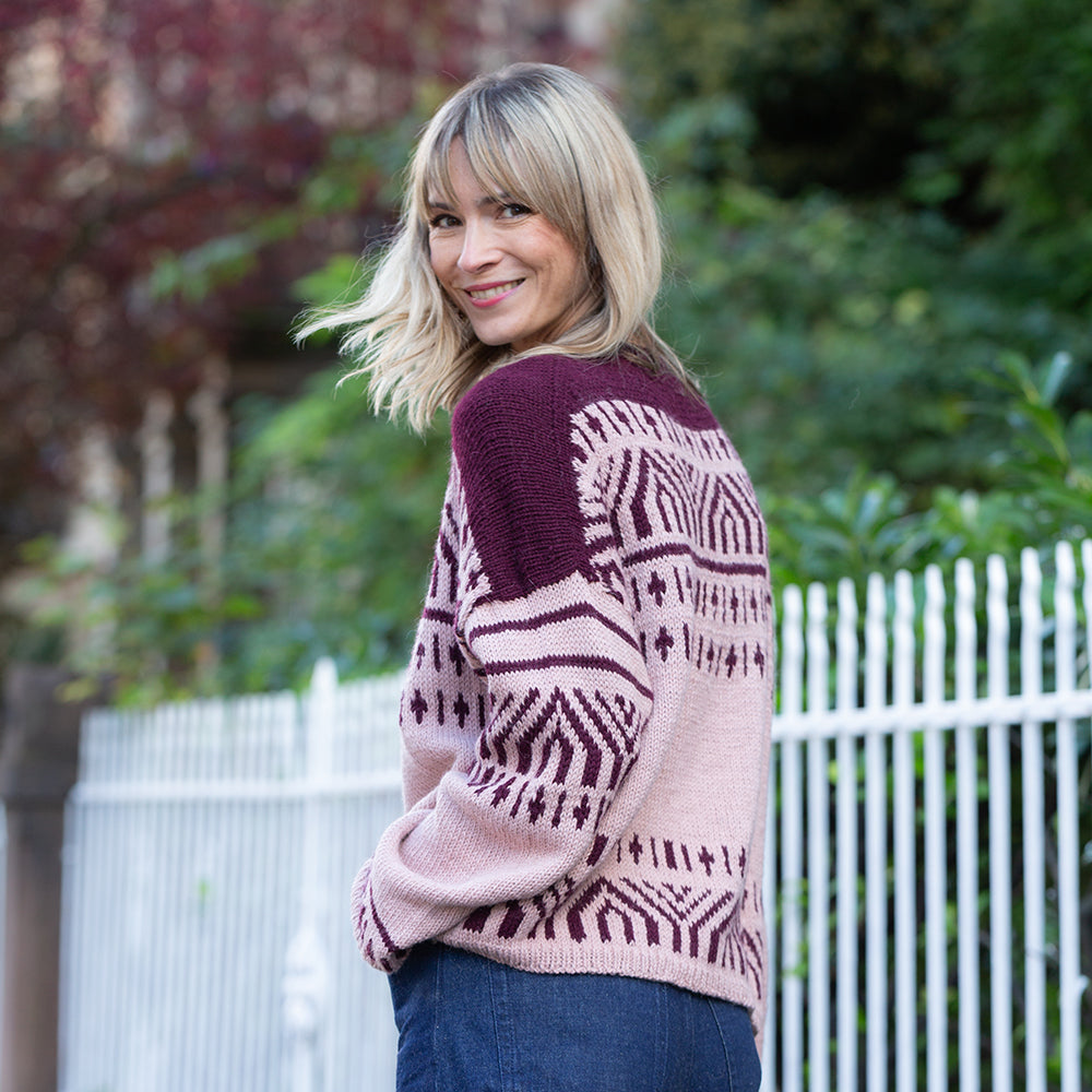 Pascuali City Path Sweater schema maglia jacquard bicolore