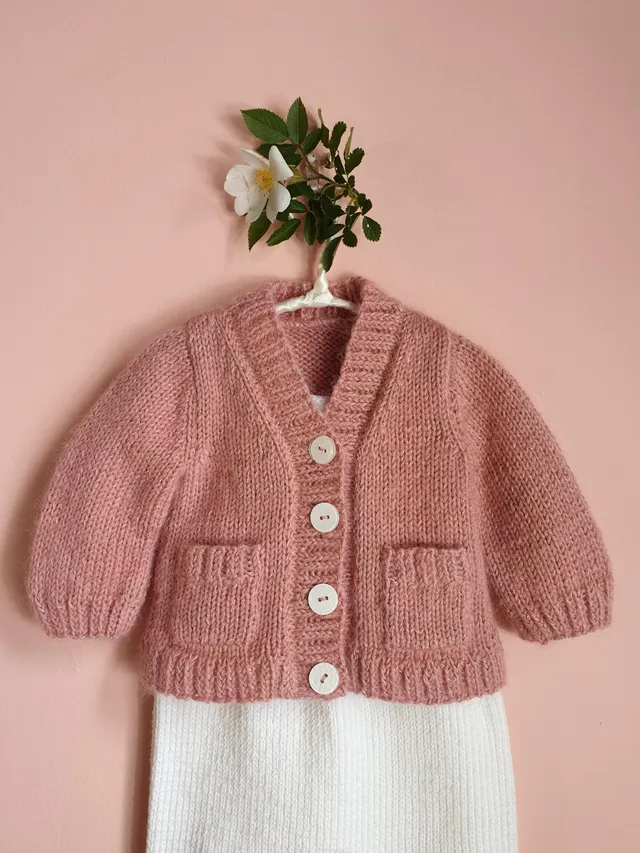 Anny Blatt Jojoba gilet neonato rosa antico