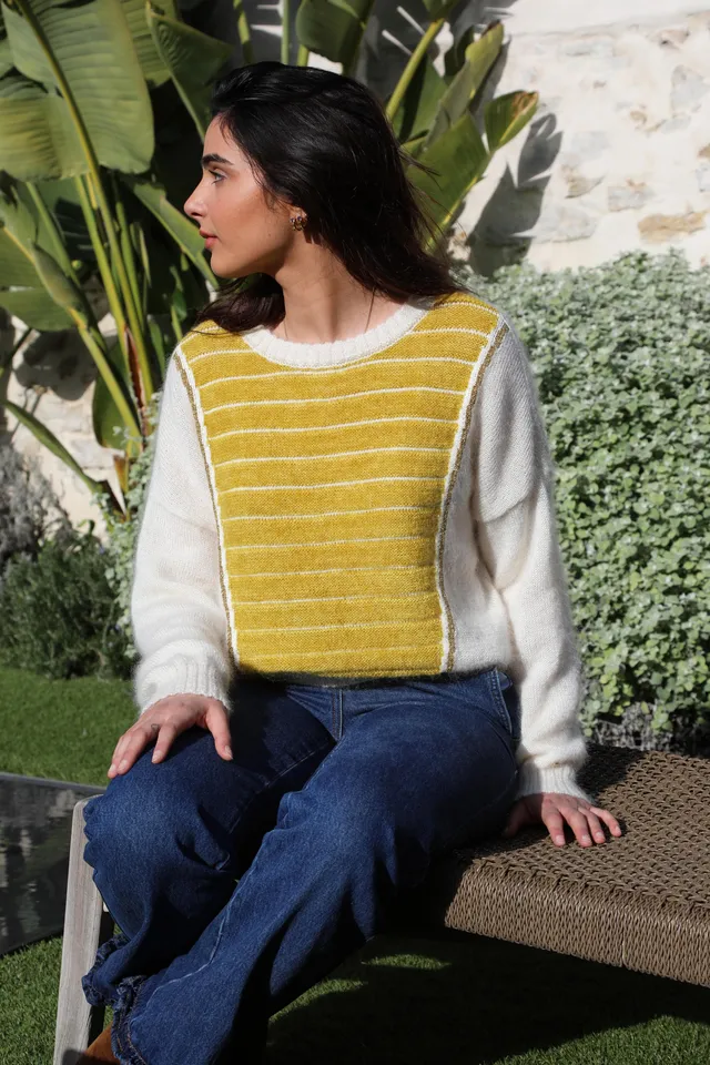 Annyblatt Petra maglione mohair palmier giallo taglia M
