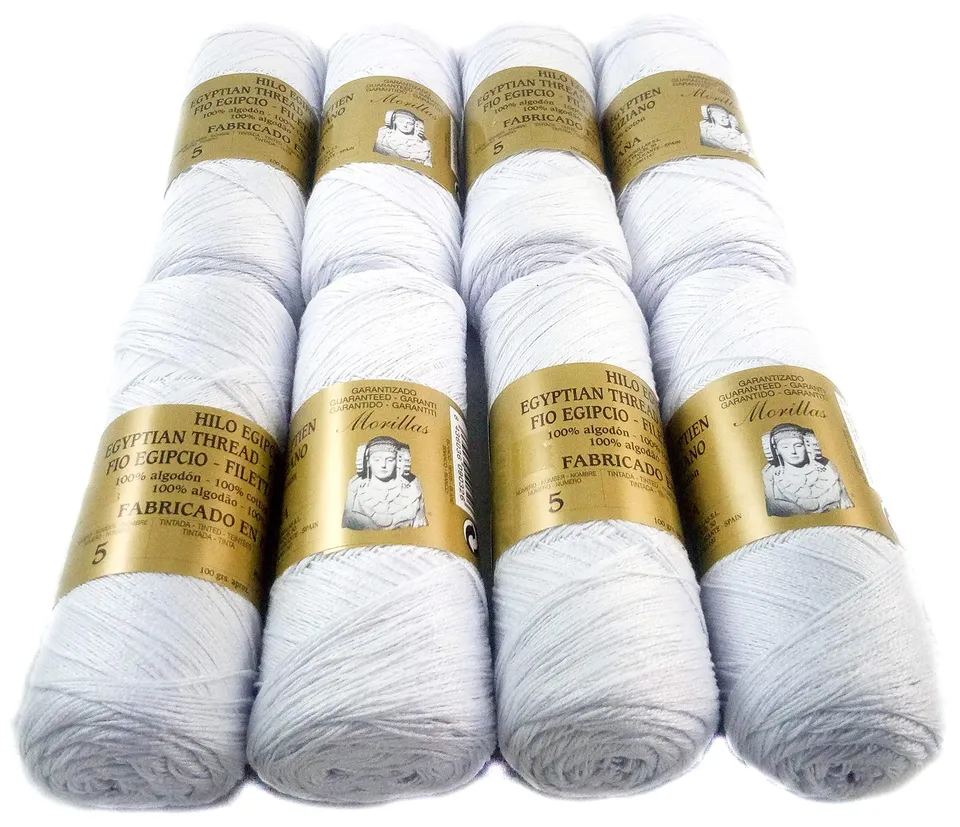 Morillas Zepelines N5 cotone perlé bianco 8 pezzi